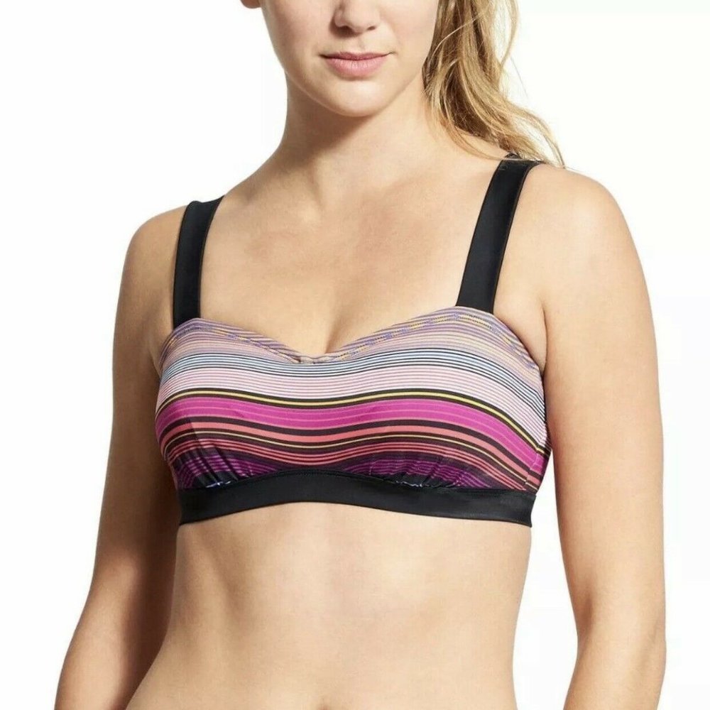 Athleta Capri Stripe Pura Bikini Top size 34B/C